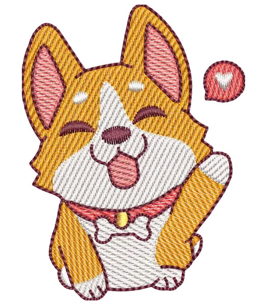 Matriz de Bordado Cachorro com Coração